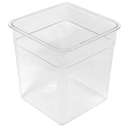Thumbnail image #1 for Crestware SQC8 8 Qt Clear Square Polycarbonate Food Storage Container, Lid Not Included Case of 12