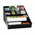 Thumbnail image #1 for Dispense-Rite WLS-1BT Wide Black Polystyrene Lid, Straw & Condiment Organizer with ABS Top
