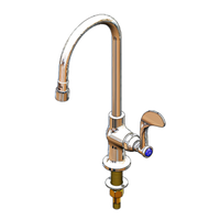 T&S Brass B-0305-VR4 Single Pantry Deck-Mount Faucet with Rigid Vandal-Resistant Gooseneck Spout, Low Lead