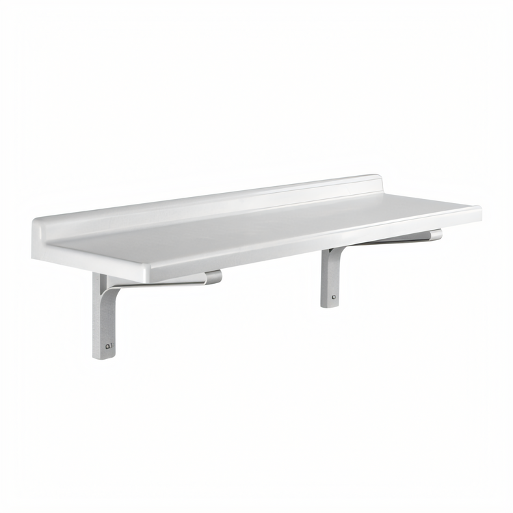 Product image #2 for Cambro Camshelving Wall-Mounted Solid Shelf with 2-Inch Molded Backsplash, 48 x 14 Inches, Speckled Gray