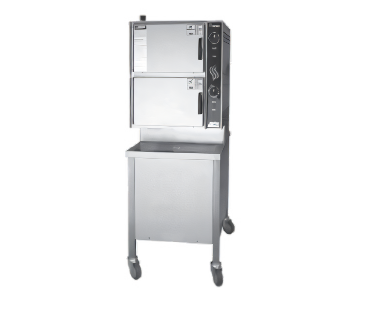 Product image #1 for Groen HyperSteam HY-6E Two-Compartment Electric Pressureless Steamer with Twin Generators and Cabinet Base