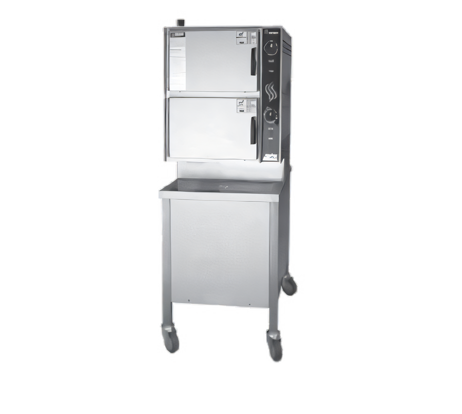 Product image #1 for Groen HyperSteam HY-6E Two-Compartment Electric Pressureless Steamer with Twin Generators and Cabinet Base