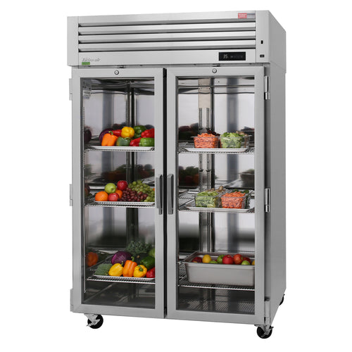 Product image #1 for Turbo Air PRO Series Two-Section Glass Door Reach-In Refrigerator, 47.36 Cu. Ft., Top-Mount Self-Contained Refrigeration