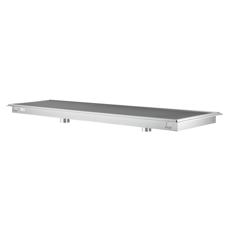 Product image #1 for KoolMore 24" x 42" Stainless Steel Floor Trough Drain with Subway-Style Grating and Removable Drain Basket