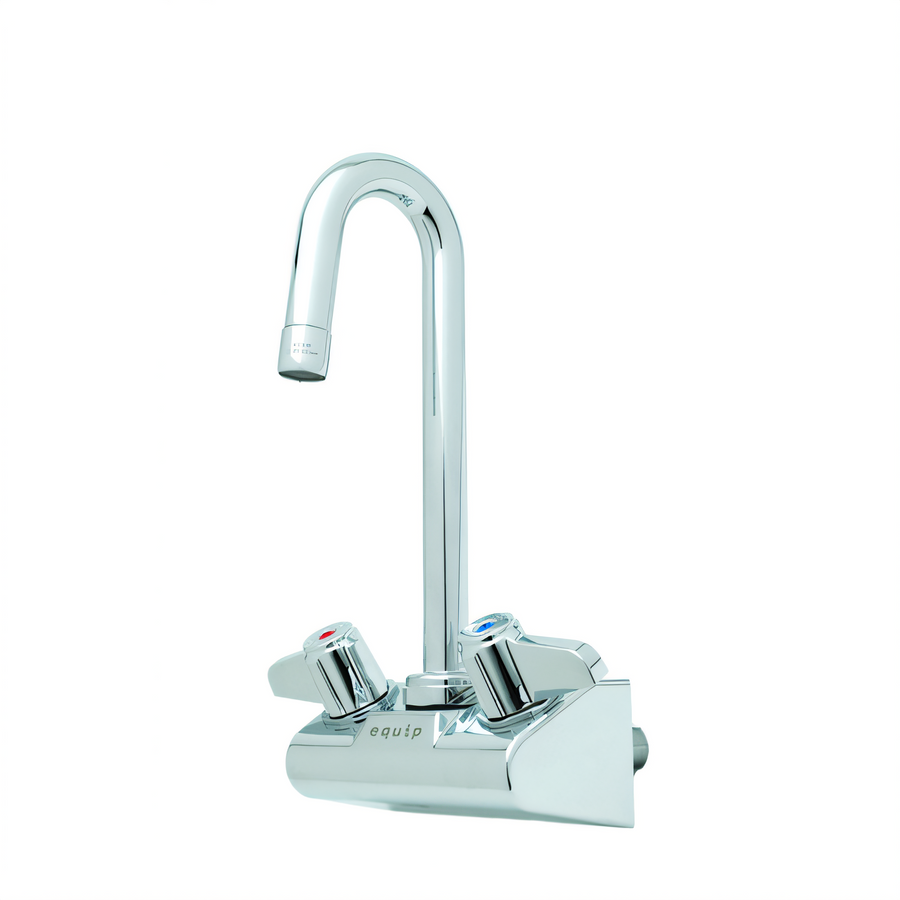 Product image #1 for Equip 4-Inch Wall Mount Mixing Faucet with 3-Inch Swivel Gooseneck and 0.5 GPM Vandal-Resistant Spray Device
