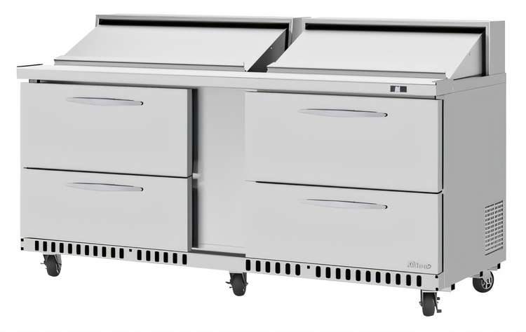 Product image #1 for Turbo Air PRO Series 72-5/8-Inch Front Breathing Two-Section Mega Top Sandwich/Salad Prep Table with 4 Drawers and 18-Pan Opening