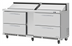 Thumbnail image #1 for Turbo Air PRO Series 72-5/8-Inch Front Breathing Two-Section Mega Top Sandwich/Salad Prep Table with 4 Drawers and 18-Pan Opening