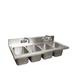 Thumbnail image #1 for BK Resources 48 x 24 Inch 4-Compartment Drop-In Sink with 5-Inch Riser and 2 Faucets