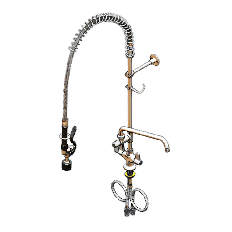Product image #1 for equip Low-Flow Single Hole Deck Mount Pre-Rinse Unit with Add-On Faucet and 12" Swing Nozzle