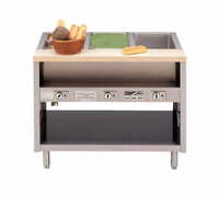 Dinex ServeXpress DXPDME4OS 4-Well Electric Hot Food Table with Open Base, 58 Inches Long