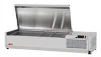Turbo Air E-Line 47-1/4 Inch Countertop Refrigerated Salad Table, Side-Mounted Self-Contained, 8-Pan Capacity