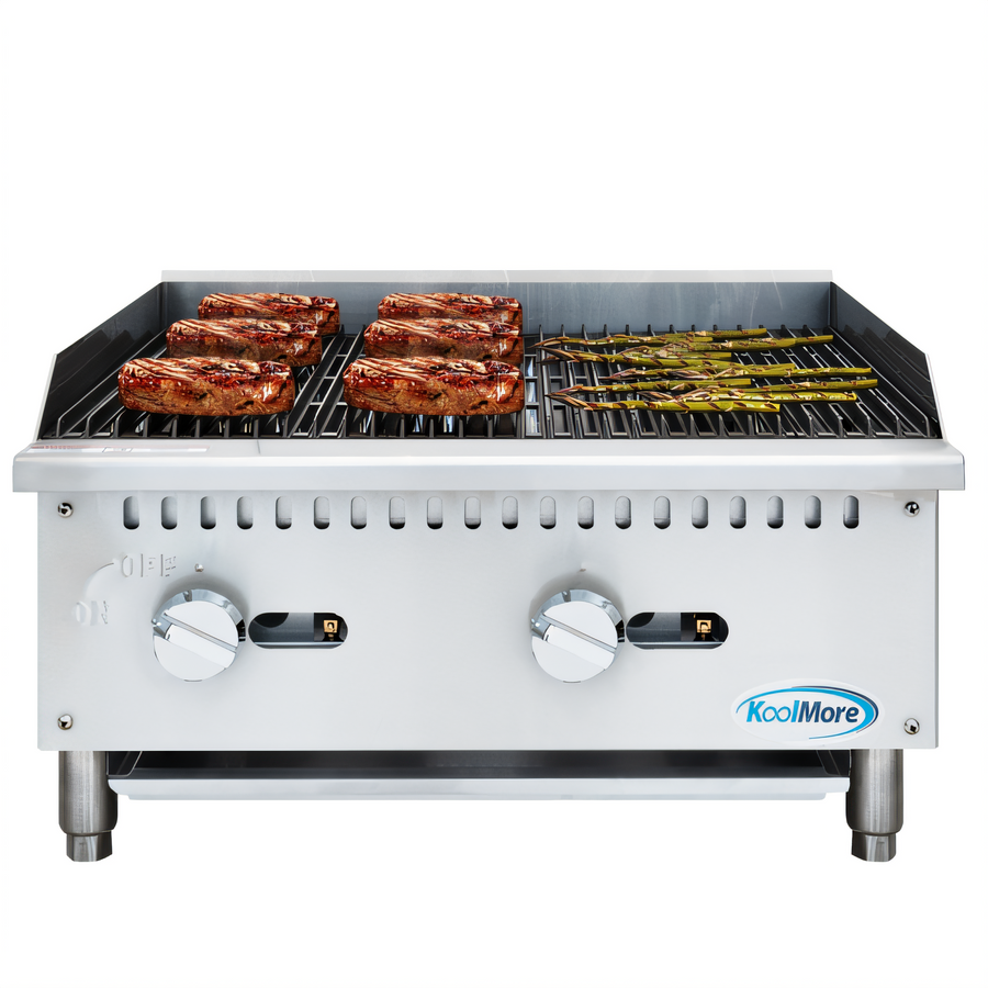 Product image #1 for 24-Inch Natural Gas Countertop Charbroiler with 2 Burners and Cast Iron Grates