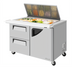 Thumbnail image #1 for Turbo Air Super Deluxe 48-1/4-Inch Wide 2-Section Mega Top Sandwich/Salad Prep Table with Flat Lid, 1 Door, 2 Drawers