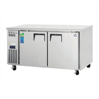 Everest ETWR2 Two-Section Undercounter/Worktop Refrigerator, 18 Cu. Ft., Side-Mounted Self-Contained Refrigeration, Stainless Steel Worktop