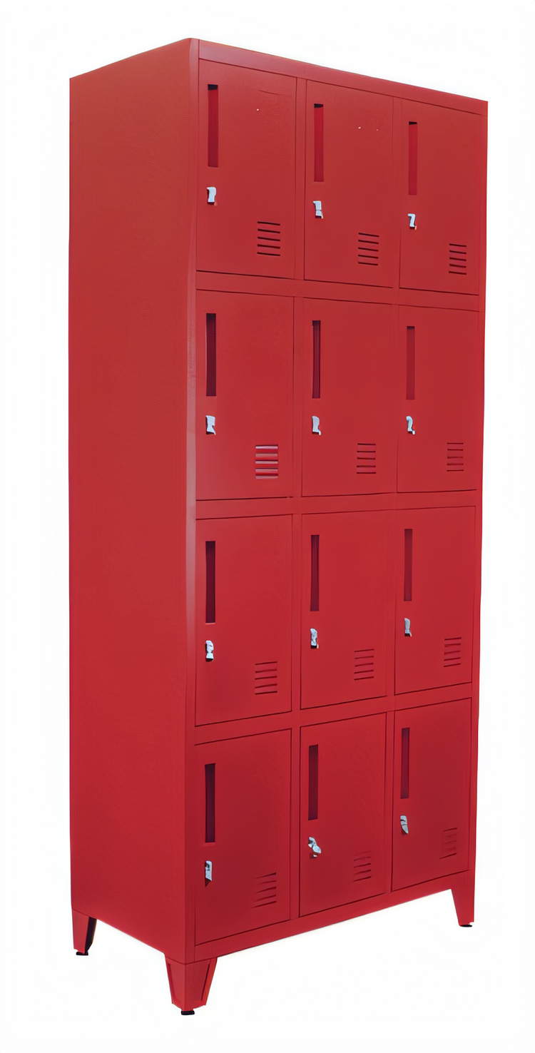 Product image #1 for 4-Tier 12-Compartment Painted Steel Locker Cabinet