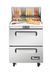 Thumbnail image #1 for Migali 27 1/2 Inch Stainless Steel Refrigerated Sandwich Prep Table with 2 Drawers and 8-Pan Top