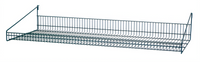 Quantum Store Grid Wire Shelf with Retaining Front Edge, 48-Inch x 18-Inch, Green Epoxy Antimicrobial Finish