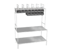 Eagle Group Stainless Steel Carry-Out Workstation, 60 x 24 Inches, with Overshelf and Supply Bins