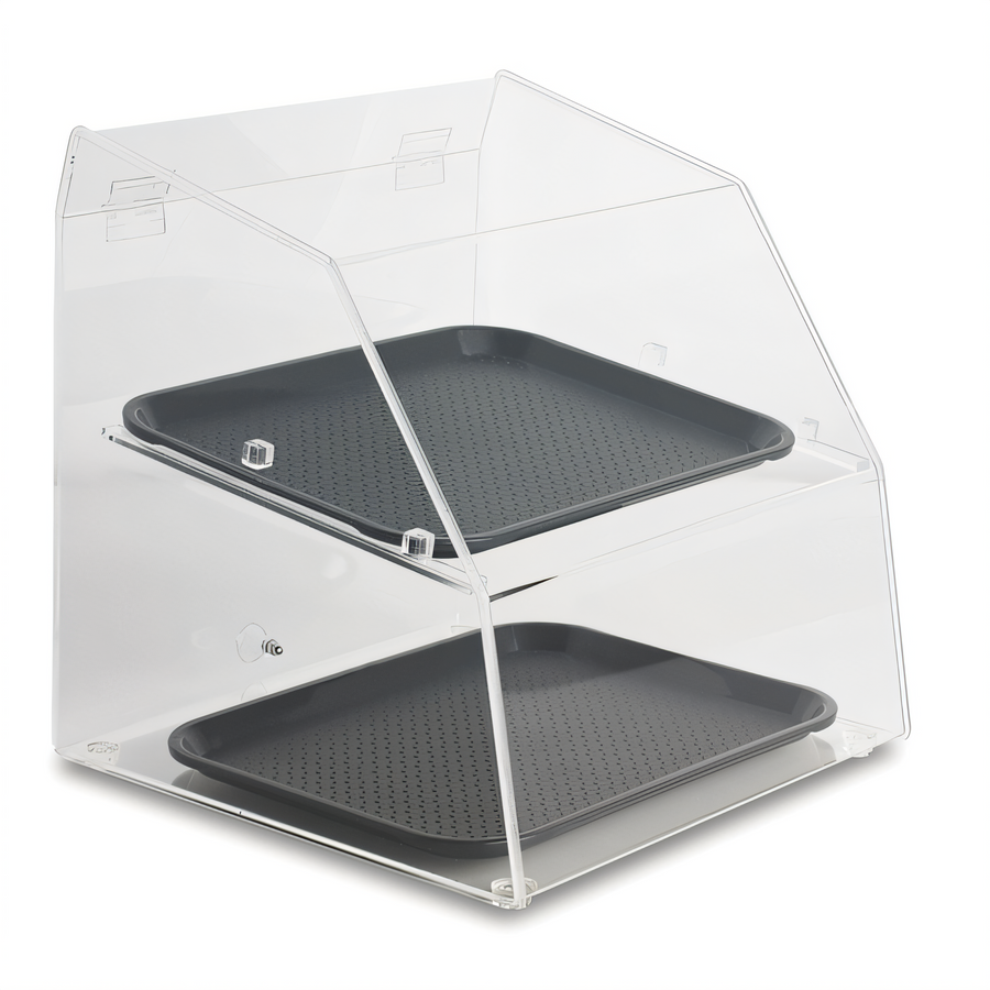 Product image #1 for Vollrath Countertop Curved-Front Full-Service Bakery Display Case, Non-Refrigerated, Rear Door, Clear Acrylic, 2-Tray Capacity