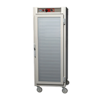 Thumbnail image #1 for Metro C5 C569L-SFC-UPFC Mobile Full-Height Pass-Thru Heated Holding Cabinet, Glass Doors, 34 Full-Size Hotel Pan Capacity