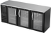 Thumbnail image #2 for Three-Section Food-Rated Back Bar Refrigerator with Glass Doors, 78-Inch Wide, Black