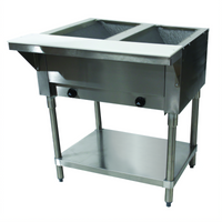 Advance Tabco Triumph Supreme 31-13/16 Inch Wide 2-Well LP Gas Hot Food Table with Undershelf