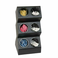 Dispense-Rite Black Polystyrene 6-Compartment Countertop Flatware Organizer with Inserts