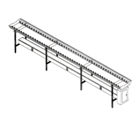 Dinex DXIESSW10 10-Foot Stainless Steel Skate Wheel Tray Make-Up Conveyor