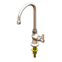 T&S Brass Single Pantry Faucet, Single-Hole Deck Mount, 5-3/4-Inch Swivel Gooseneck, Quarter-Turn Lever