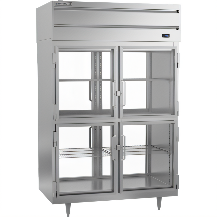 Product image #1 for Beverage-Air P Series 48.66 Cu. Ft. Two-Section Pass-Thru Freezer with 8 Half-Glass Doors