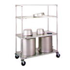 Thumbnail image #1 for Metro Super Erecta PR48ES Mobile Pot & Pan Rack, 4 Solid Embossed Stainless Steel Shelves, 48 x 24 x 68 Inches