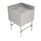 Thumbnail image #1 for John Boos UBDB-2121-90-IC-X Freestanding Underbar Corner Drainboard, 21" x 21" x 32-1/2", 3" Backsplash, 300 Stainless Steel