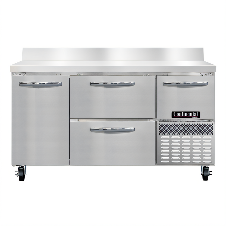 Product image #1 for Continental Refrigerator FA60SNBS-D 60" Shallow Depth Worktop Freezer with Drawers and Door
