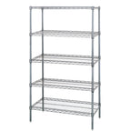 Thumbnail image #1 for Quantum WR74-2448C-5 5-Shelf Wire Shelving Starter Unit, 48"W x 24"D x 74"H, Chrome Finish