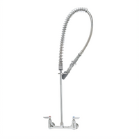 EasyInstall 8-Inch Wall Mount Pre-Rinse Unit with 24-Inch Riser, Lever Handles, Cerama Cartridges, and 1.07 GPM Spray Valve