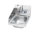 Thumbnail image #1 for Krowne 12-Inch Space Saver Wall-Mount Stainless Steel Hand Sink with Left Side Splash and Included Faucet