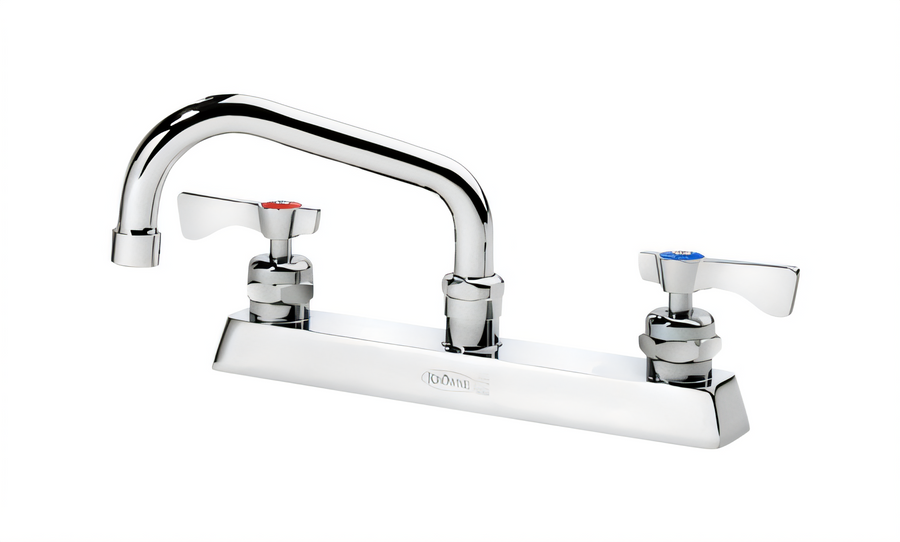Product image #1 for Krowne Royal Series Deck Mount Manual Faucet, 8-Inch Centers, 6-Inch Swing Spout