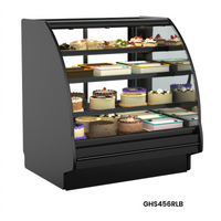Fusion Curved Refrigerated Service Case with Lift-Up Front Glass and Remote DX Refrigeration