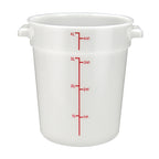 Thumbnail image #2 for Winco PPRC-4W 4 Qt Round White Polypropylene Storage Container with Built-In Handles, Container Only Case of 12