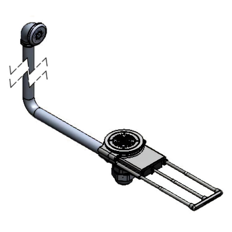 Product image #1 for T&S Brass Modular Pull Waste Drain Valve with Overflow Tube, 3-1/2-Inch Sink Opening, 2-Inch Drain Outlet and 5-Inch Handle Extension