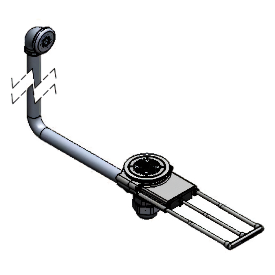 Product image #1 for T&S Brass Modular Pull Waste Drain Valve with Overflow Tube, 3-1/2-Inch Sink Opening, 2-Inch Drain Outlet and 5-Inch Handle Extension