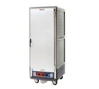 Metro C5 3 Series Full-Height Mobile Moisture Heated Holding & Proofing Cabinet with Solid Door and Fixed Wire Slides, Gray