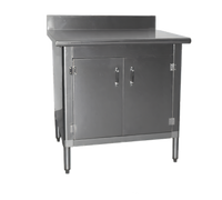 Eagle Group 60 Inches x 30 Inches Knock Down Enclosed Work Table with Cabinet Kit, Sliding Doors, 4-1/2 Inch Backsplash
