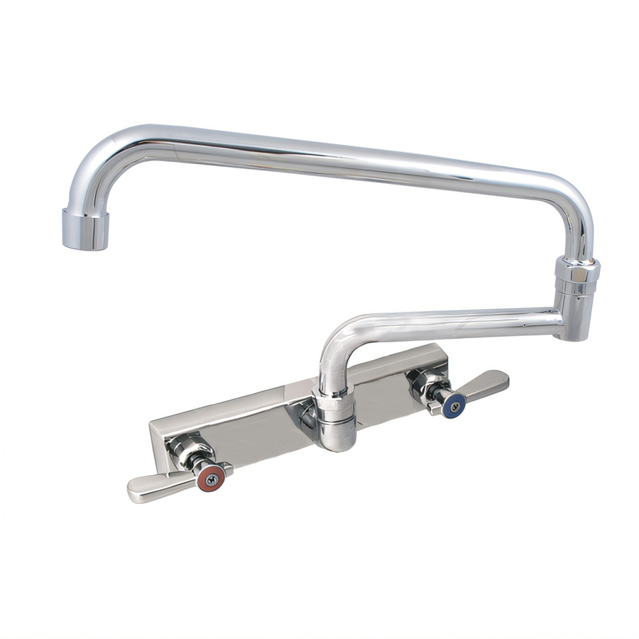 Product image #1 for BK Resources Evolution 8-Inch Splash-Mount Gooseneck Faucet, 8-Inch Centers, Stainless Steel