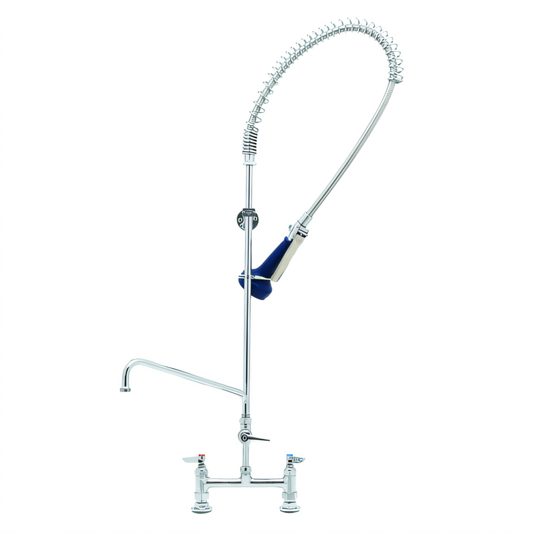 Product image #1 for T&S Brass EasyInstall Deck-Mount Pre-Rinse Unit with 12-Inch Swing Spout Add-On Faucet and 8-Inch Adjustable Centers