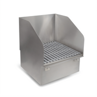 John Boos Flush Floor Mount Stainless Steel Mop Sink with Fiberglass Subway-Style Grate, 21-7/8