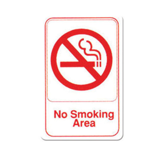 Product image #1 for Winco No Smoking Area Information Sign, 6 x 9 Inch, Red Imprint on White