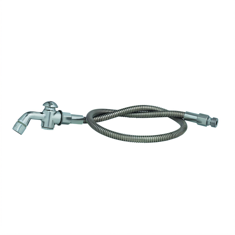 Product image #1 for T&S Brass Pre-Rinse Push Button Spray Valve with 68-Inch Flexible Stainless Steel Hose and Aerator