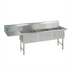 Thumbnail image #1 for BK Resources Three-Compartment Stainless Steel Sink with Left Drainboard, 16-Gauge, 70-3/16