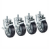 Thumbnail image #1 for Low Profile 5-Inch Grease-Resistant Threaded Stem Caster Set, 1/2